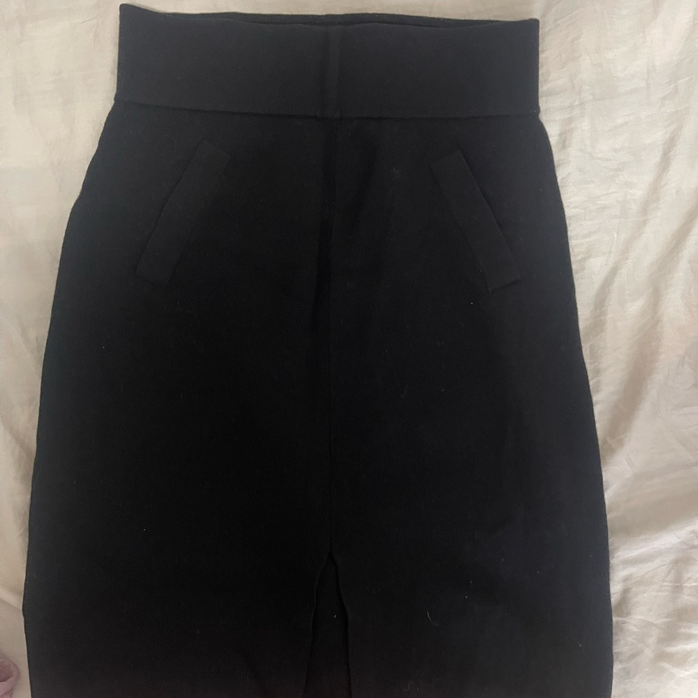 Club Monaco Black Knit Midi Skirt